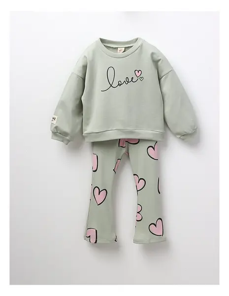 Compleu fetite love, model verde