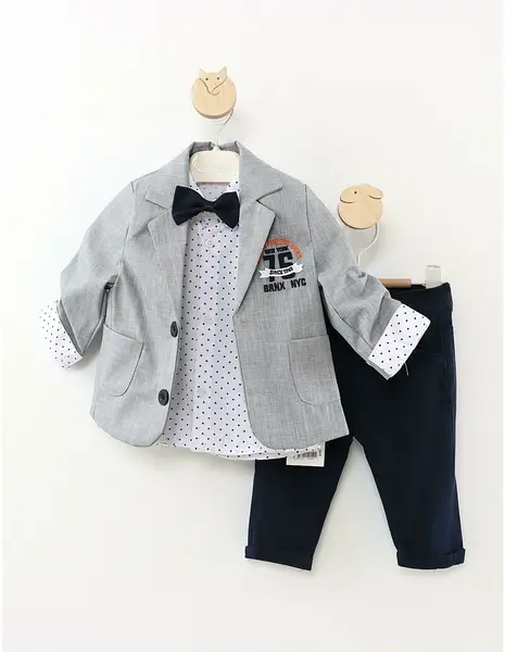Compleu PREMIUM Marcus gri-bleumarin