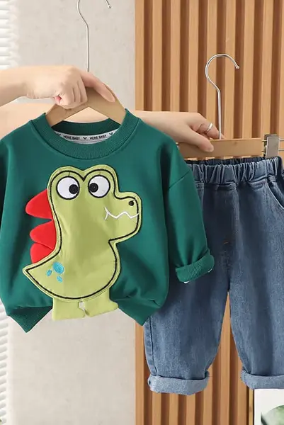 Compleu verde din 2 piese CROCO - 5 ani