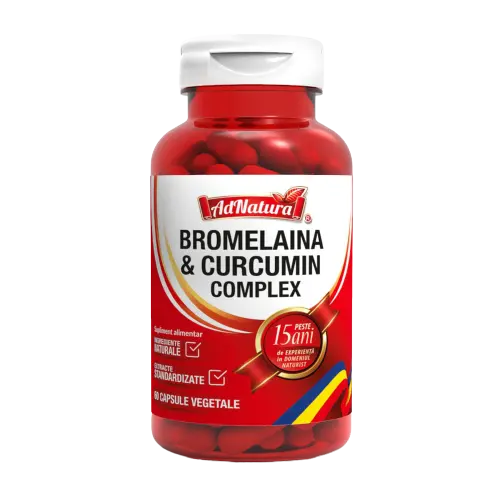 Complex de Bromelaina si Curcumin, 60 capsule, AdNatura