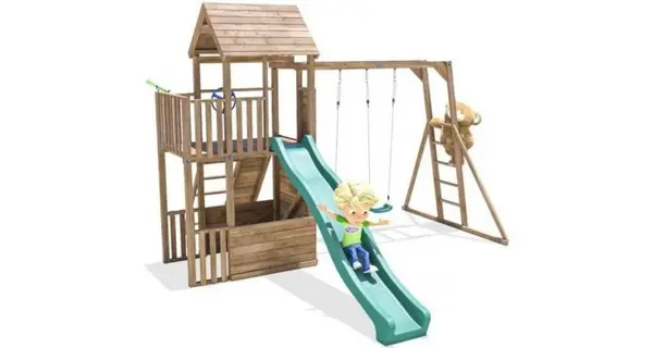 Complex de joaca BalconyFort ™ cu monkeybars,2 leagane,tobogan, Dunster House
