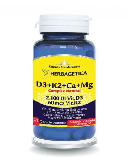 Complex Natural D3+K2+Ca+Mg 30 capsule