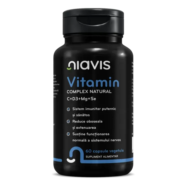 Complex natural Vitamin C + D3 + MG + SE, 60 capsule, Niavis