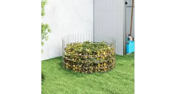 Compostor de gradina, Ø100x50 cm, otel galvanizat