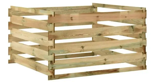 Compostor de gradina din sipci 120x120x70 cm lemn de pin tratat