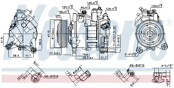 Compresor AC clima BMW Seria 1 (F20), 1 (F21), 2 (F22, F87), 2 (F23), 3 (F30, F80), 3 (F31), 3 GRAN TURISMO (F34), 4 (F32, F82), 4 GRAN COUPE (F36) 1.6D-3.0D dupa 2011
