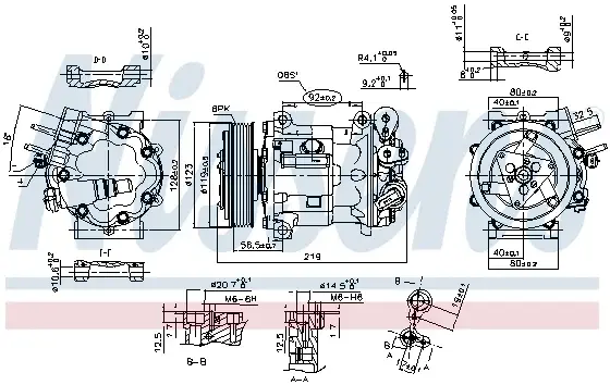 Compresor AC clima CITROEN C5, C5 II, C5 III; PEUGEOT 407, 407 SW, 607 1.6D-2.2 dupa 2000