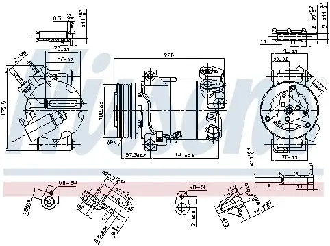Compresor AC clima FORD C-MAX II, FOCUS III, GRAND C-MAX, TOURNEO CONNECT V408, TRANSIT CONNECT V408 1.0 dupa 2012