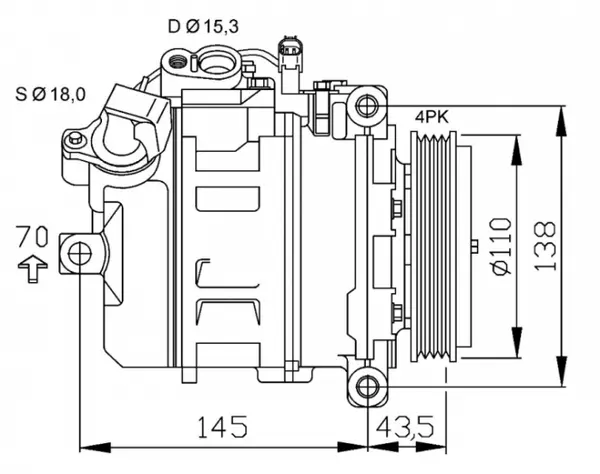Compresor aer conditionat AC potrivit BMW Seria 7 (E65, E66, E67) 3.6-6.0 07.01-08.08