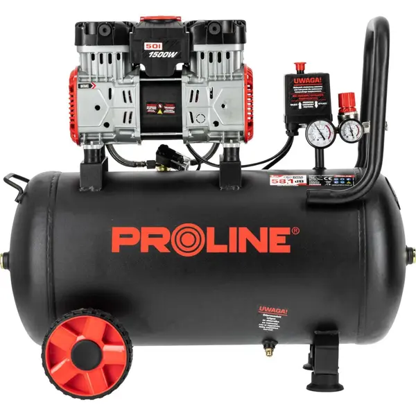 Compresor Aer Tehnologie Fara Ulei, motor 1500w, 8bar, 254l/min, rezervor 50l Proline P200005 OIL-FREE
