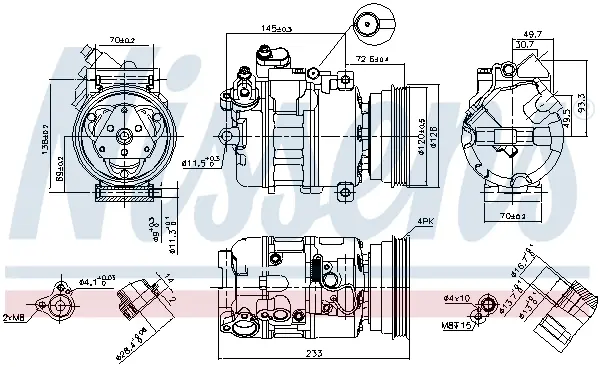 Compresor clima auto aer conditionat potrivit BMW Seria 5 (E39), 7 (E38) 2.5D 01.96-05.04