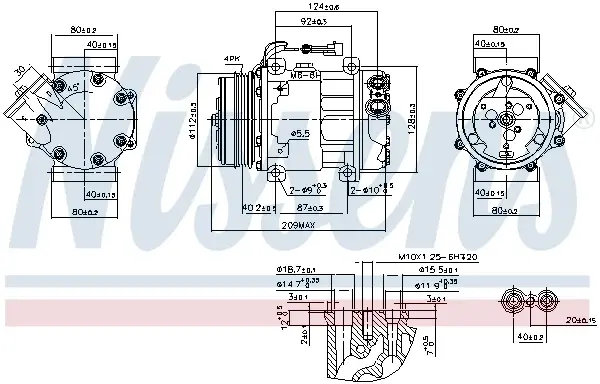 Compresor climatizare aer conditionat potrivit CITROEN JUMPER; FIAT DUCATO; PEUGEOT BOXER 2.3D 3.0CNG 3.0D 12.01-