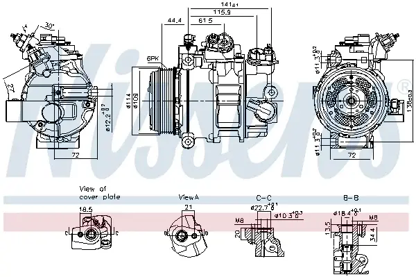 Compresor climatizare aer conditionat potrivit FORD C-MAX II, FOCUS III, KUGA II 1.5D 09.14-
