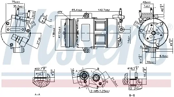 Compresor climatizare aer conditionat potrivit FORD FOCUS III, KUGA II 2.0 2.5 07.12-