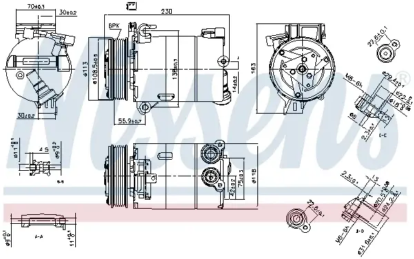 Compresor climatizare aer conditionat potrivit VOLVO S60 II, S80 II, V60 I, V70 III, XC60 I; FORD GALAXY II, GALAXY MK II, MONDEO IV, S-MAX; LAND ROVER FREELANDER 2, RANGE ROVER EVOQUE 2.0 09.09-12.19