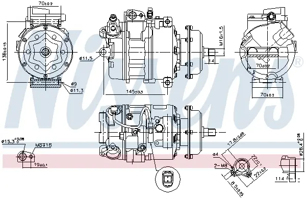Compresor climatizare aer conditionat potrivit VW CALIFORNIA T5 CAMPER, MULTIVAN T5, PHAETON, TOUAREG, TRANSPORTER T5 2.5D 3.0D 5.0D 10.02-05.10