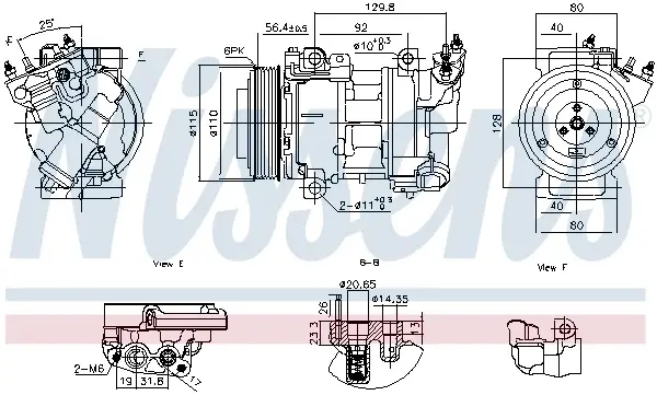 Compresor climatizare potrivit DS DS 4, DS 5; CITROEN BERLINGO, BERLINGO MULTISPACE, BERLINGO MINIVAN, C4 II, DS4, DS5; PEUGEOT 3008 I, 5008, PARTNER, PARTNER TEPEE 1.2-1.6LPG 04.08-