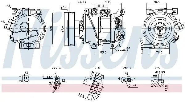 Compresor climatizare potrivit HYUNDAI ACCENT IV, SOLARIS; KIA RIO III 1.4 1.6 11.10-
