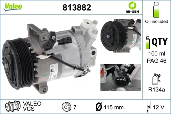 Compresor climatizare potrivit RENAULT CAPTUR I, CLIO IV, CLIO IV HATCHBACK, CLIO IV KOMBI, KAPTUR 0.9-1.6 11.12-