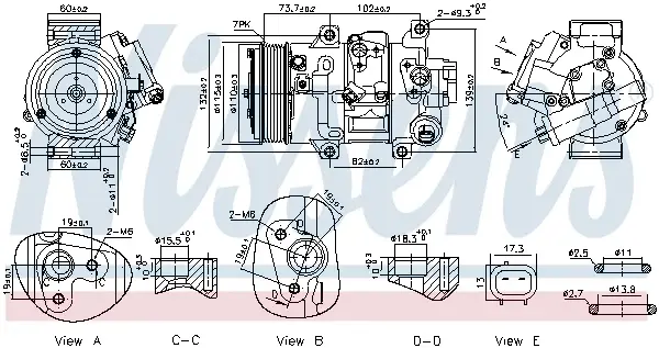 Compresor climatizare potrivit TOYOTA AURIS, AVENSIS, COROLLA, MATRIX, VERSO 1.33-2.0 11.06-10.18