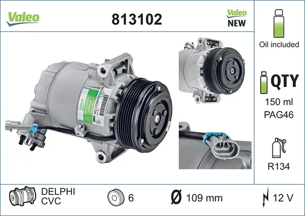 Compresor, climatizare VALEO 813102
