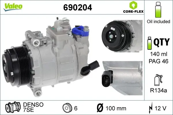Compresor, climatizare VALEO CORE-FLEX 690204