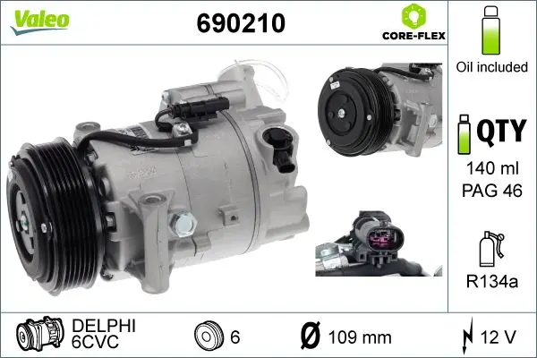 Compresor, climatizare VALEO CORE-FLEX 690210