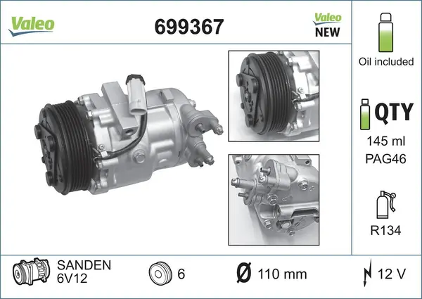 Compresor, climatizare VALEO CORE-FLEX 699367