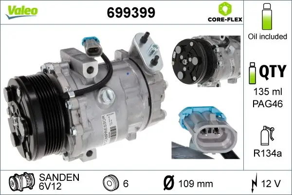 Compresor, climatizare VALEO CORE-FLEX 699399