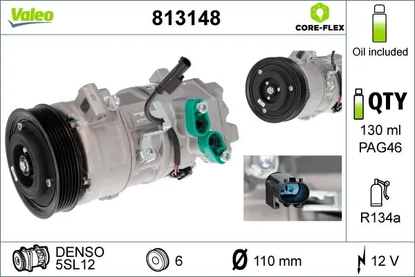 Compresor, climatizare VALEO CORE-FLEX 813148