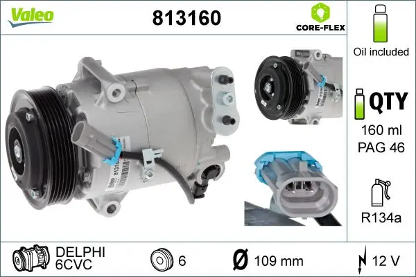 Compresor, climatizare VALEO CORE-FLEX 813160