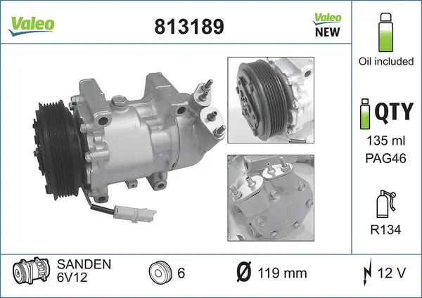 Compresor, climatizare VALEO CORE-FLEX 813189