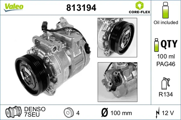 Compresor, climatizare VALEO CORE-FLEX 813194