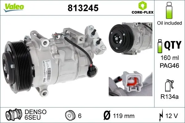 Compresor, climatizare VALEO CORE-FLEX 813245