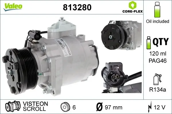 Compresor, climatizare VALEO CORE-FLEX 813280