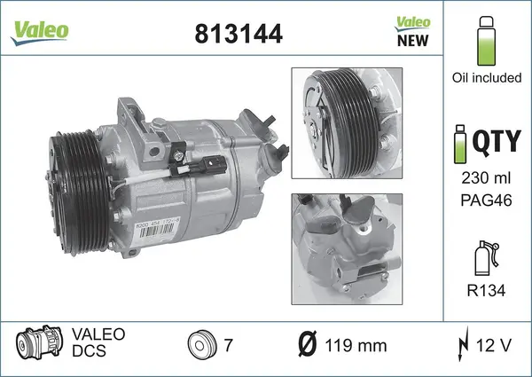 Compresor, climatizare VALEO ORIGINS NEW OE TECHNOLOGY 813144