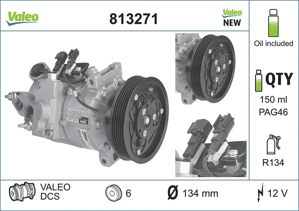 Compresor, climatizare VALEO ORIGINS NEW OE TECHNOLOGY 813271