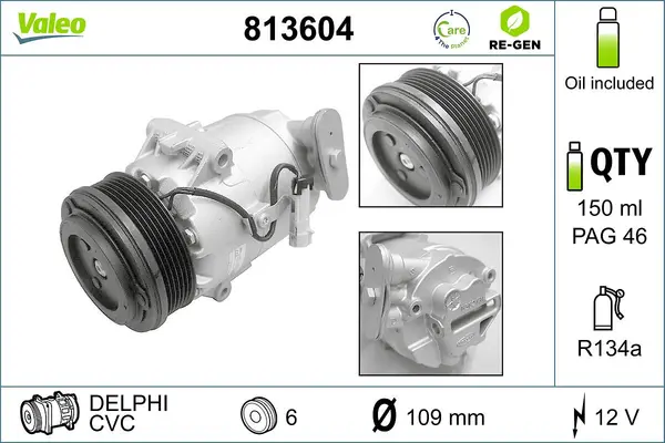 Compresor, climatizare VALEO RE-GEN REMANUFACTURED 813604