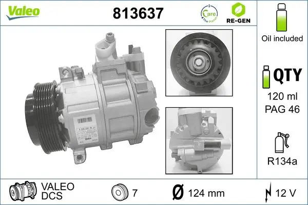 Compresor, climatizare VALEO RE-GEN REMANUFACTURED 813637