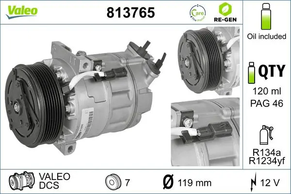 Compresor, climatizare VALEO RE-GEN REMANUFACTURED 813765