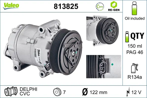 Compresor, climatizare VALEO RE-GEN REMANUFACTURED 813825