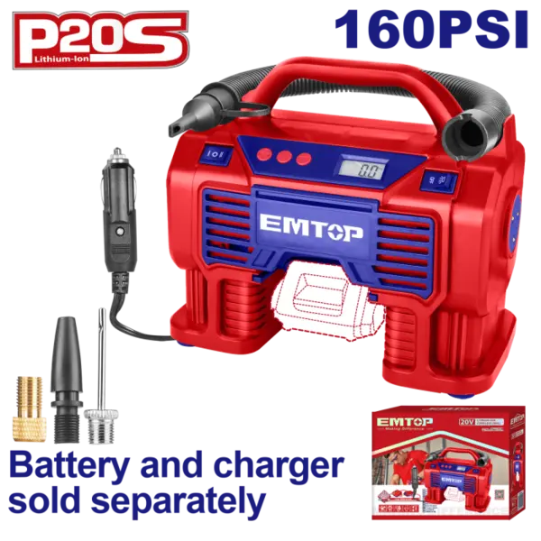 Compresor de aer auto fara acumulator si incarcator, 11 bar - ELAC2002, EMTOP