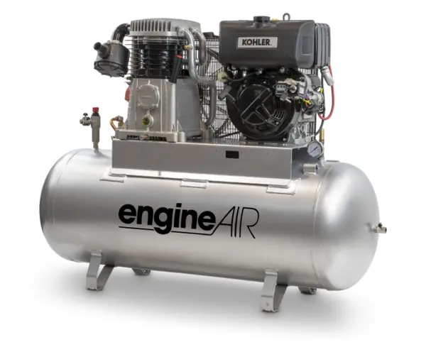 Compresor de aer cu piston, motor Kohler - 7.52 kW, 1038 L/min, 14 bari - Rezervor 270 Litri - ABAC-engineAIR-11/270-14-ES-Diesel