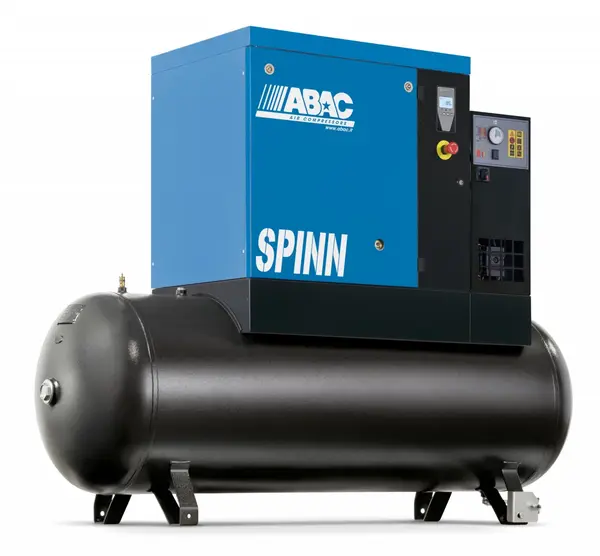 Compresor de aer profesional cu surub, cu uscator de aer - 15 kW, 1680 L/min, 10 bari - Rezervor 500 Litri - ABAC-SPINN-15E-500L-10bar