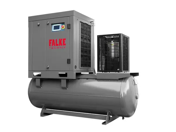 Compresor de aer profesional cu surub cu uscator de aer - 22kW, 3340 L/min, 8-10-13bari - Rezervor 500litri - Falke-FKVTG-KS-22-500LCOMBO