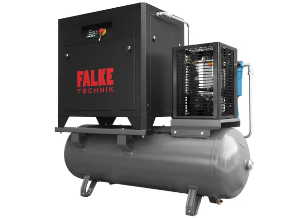 Compresor de aer profesional cu surub cu uscator de aer - 7.5kW, 1150 L/min, 8-10-13bari - Rezervor 300litri - Falke-FKTG-P-7.5-300LCOMBO