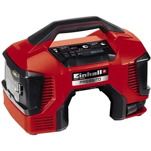 Compresor hibrid PXC Pressito Einhell TE-AC 18/11 LiAC - Solo, 11 bar, 21 L/min, furtun 71 cm, fara acumulator