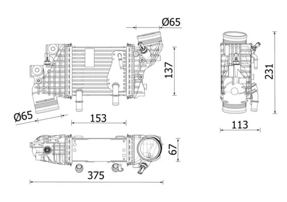 Compresor intercooler potrivit MAN TGE; VW CALIFORNIA T6 CAMPER, CRAFTER, GRAND CALIFORNIA CAMPER, MULTIVAN T6, TRANSPORTER T6, TRANSPORTER T6 CARAVELLE T6 2.0D 04.15-