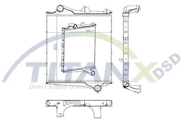 Compresor intercooler potrivit VOLVO FH, FH12, FH16, FM, FM II, FM10, FM12, FM7, FM9, FMX D10A320-D9B380 08.93-
