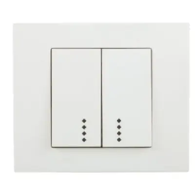 Comutator cu Led ST Grano Nat Ovivo OV00013, 16A, 250V, alb, IP20